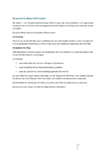 Text: So kannst du dieses Heft nutzen. Informationen zur MAV Arbeit, MAV-Praxis und Regelungen des MVG-EKD.