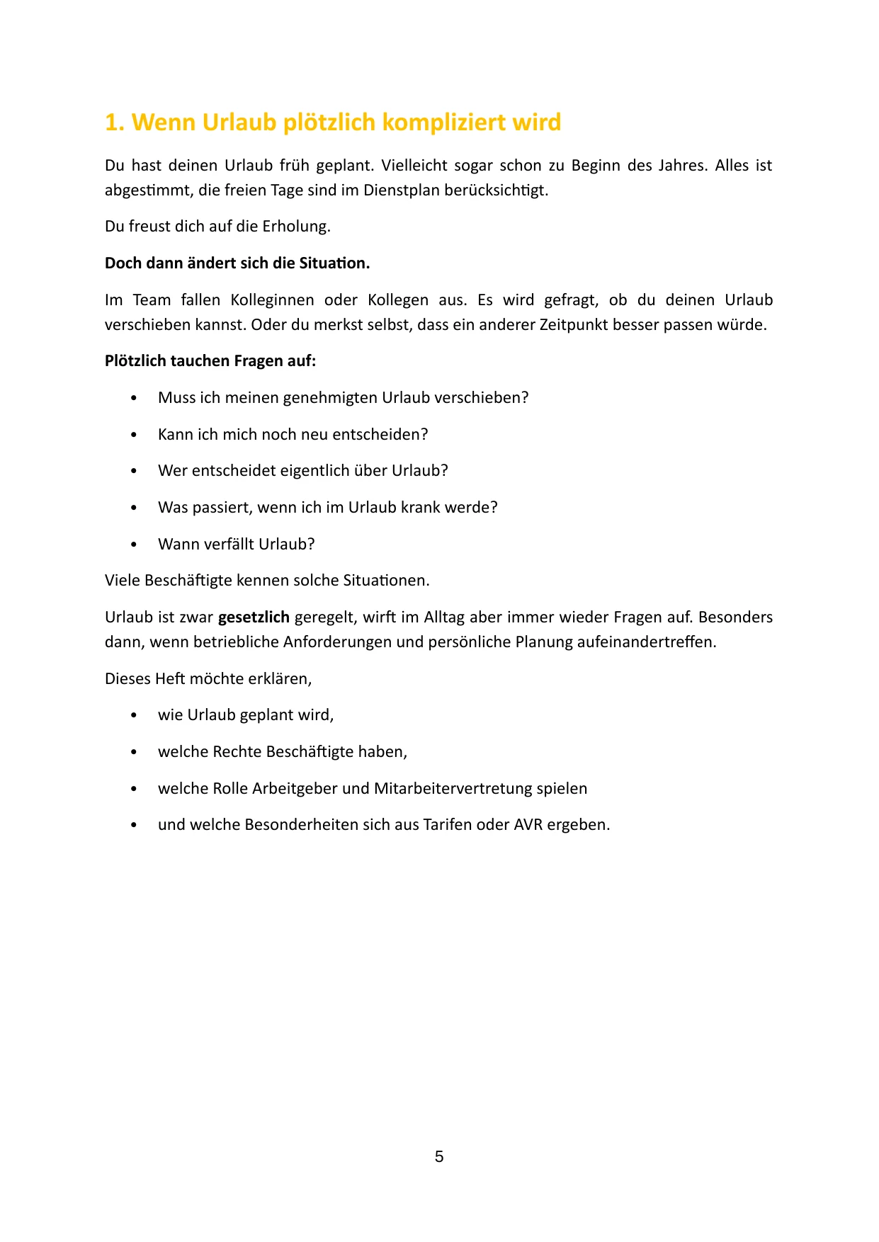 Text: Wann Urlaub plötzlich kompliziert wird, mit Fragen zu Urlaub, Krankmeldung und Arbeitsrecht.