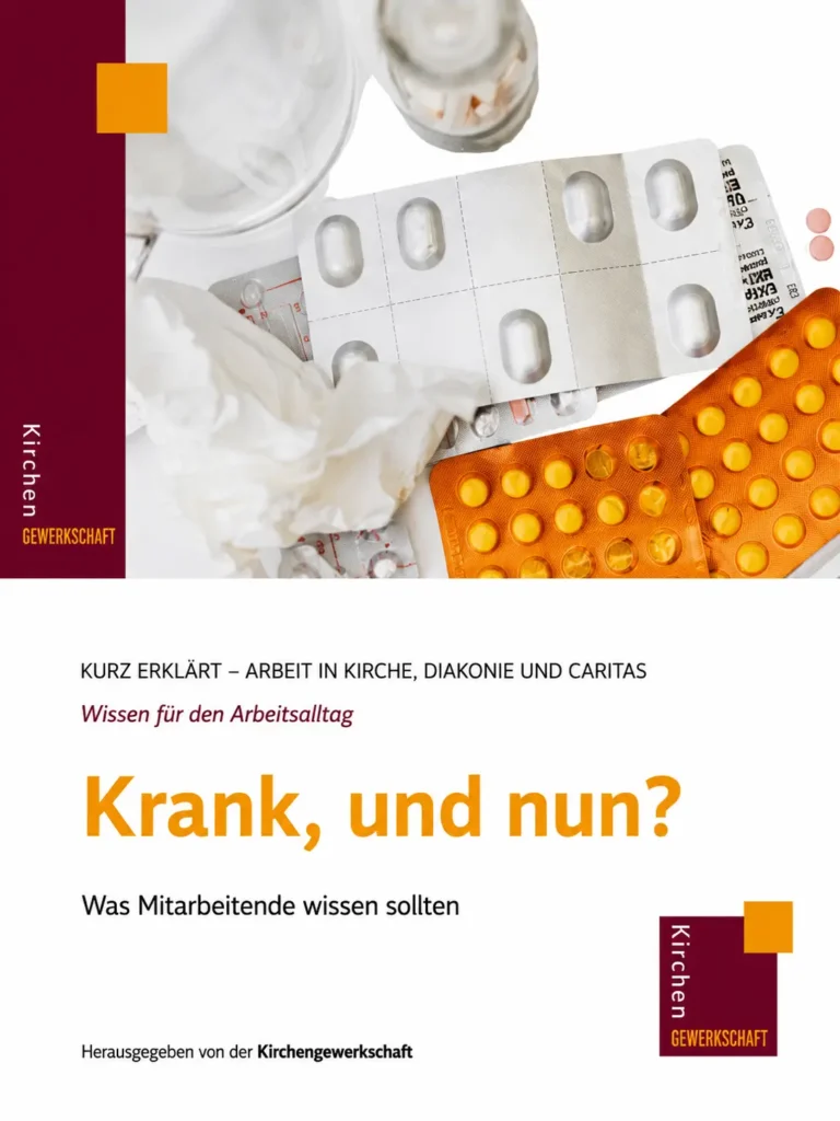 Krankenhaus-Utensilien: Medikamente, Taschentücher und Infusionsbeutel. Titel: Krank, und nun?